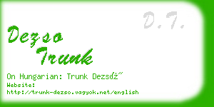 dezso trunk business card